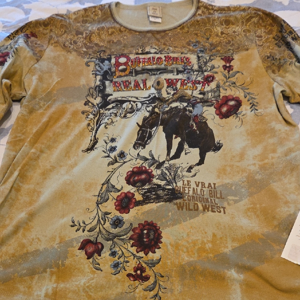 Buffalo Women's Long Sleeve Top - Tan and Brown